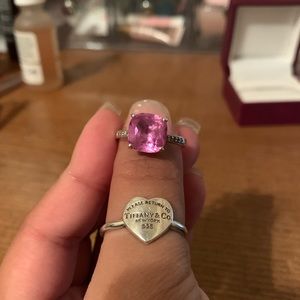 Pink Sapphire Cushion Cut Ring